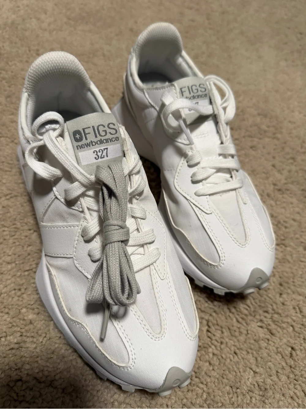 New Balance White 327 Sneakers